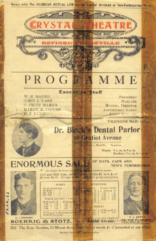 Crystal Theatre - Vintage Program From Valerie (newer photo)